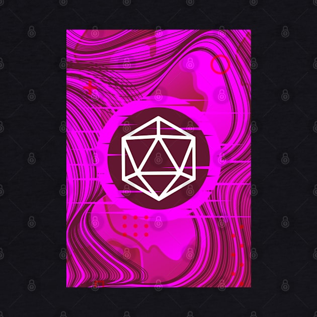 Pink Glitch Polyhedral D20 Dice Tabletop RPG by dungeonarmory